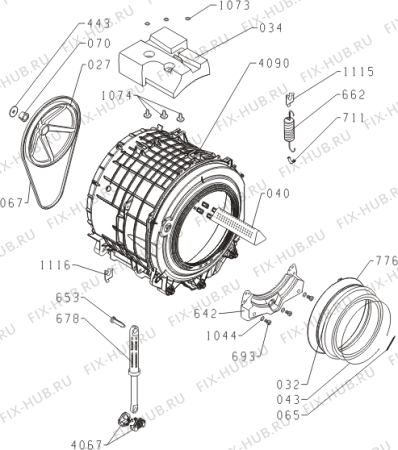 Взрыв-схема стиральной машины Gorenje W8503 (728348, PS10/25100) - Схема узла 06