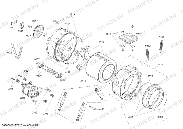 Схема №2 WM14S360DN S14.36 с изображением Вкладыш для стиралки Siemens 00643786