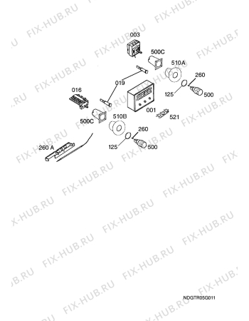 Взрыв-схема плиты (духовки) Electrolux EOB43100X - Схема узла Functional parts