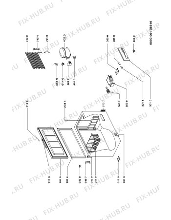 Схема №1 AFG 530/G с изображением Обшивка для холодильной камеры Whirlpool 481945948916