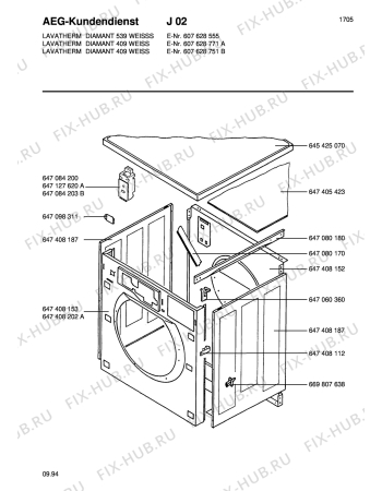 Взрыв-схема стиральной машины Aeg LTHDIAMANT539 - Схема узла Section1