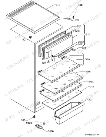 Взрыв-схема холодильника Electrolux RRF2404FOX - Схема узла Housing 001