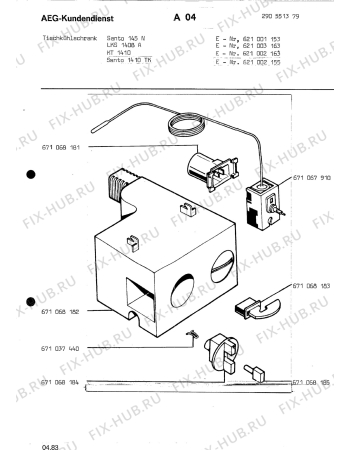 Схема №1 SANTO 145 N с изображением Микротермостат для холодильной камеры Aeg 8996710681827