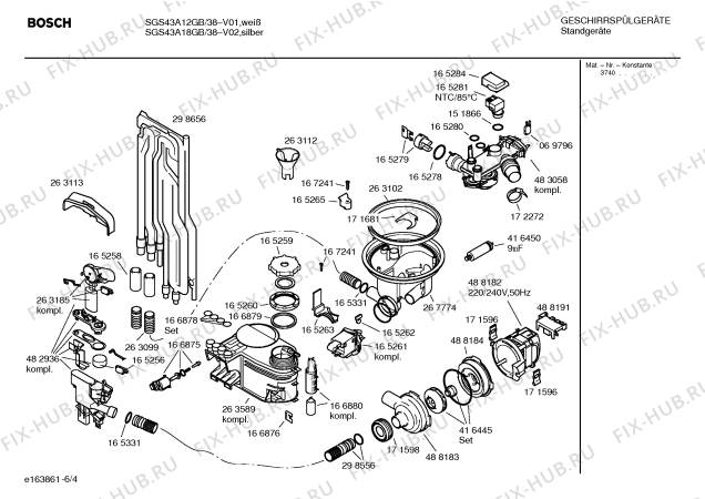 Схема №3 SGS43A18GB Exxcel auto option с изображением Запчасть Bosch 00585414