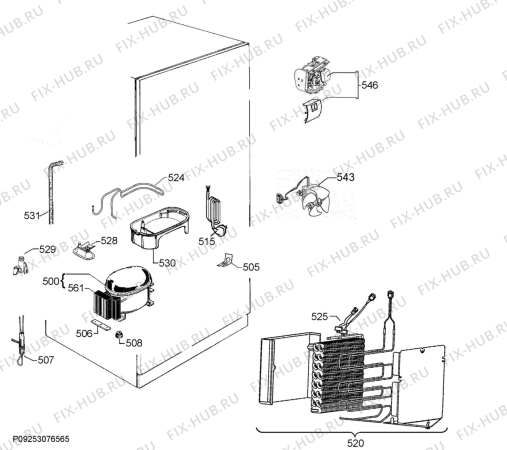 Взрыв-схема холодильника Electrolux EN3750POX - Схема узла Cooling system 017