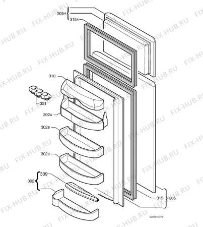 Взрыв-схема холодильника Marijnen CM2826DT - Схема узла Door 003