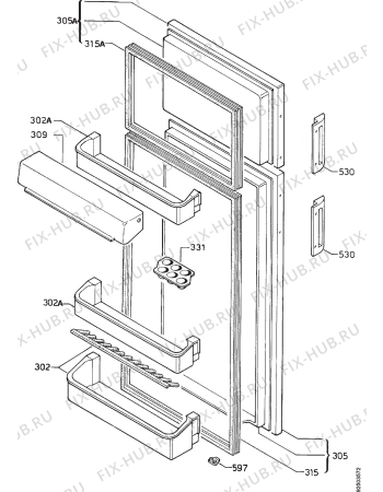 Взрыв-схема холодильника Corbero FB5140E - Схема узла Door 003