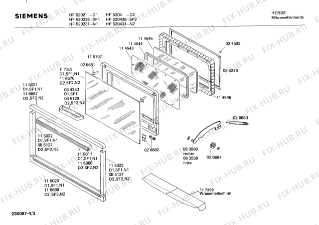 Схема №1 HF5204 с изображением Переключатель для свч печи Siemens 00028297