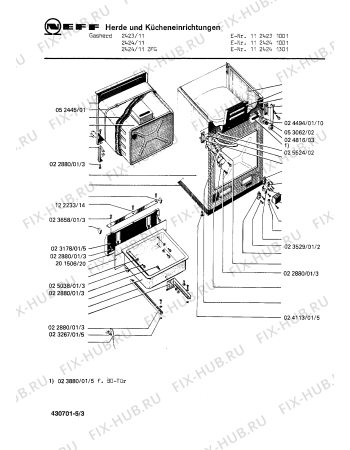 Взрыв-схема плиты (духовки) Neff 1124241001 2424/11E - Схема узла 03