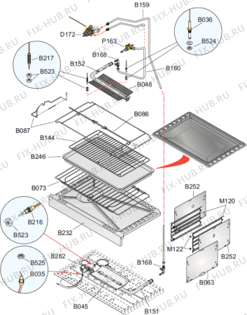 Взрыв-схема плиты (духовки) Gorenje GI922E10XKB1 (520499, 96-Z) - Схема узла 03