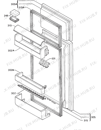 Взрыв-схема холодильника Rex RFD25S - Схема узла Door 003