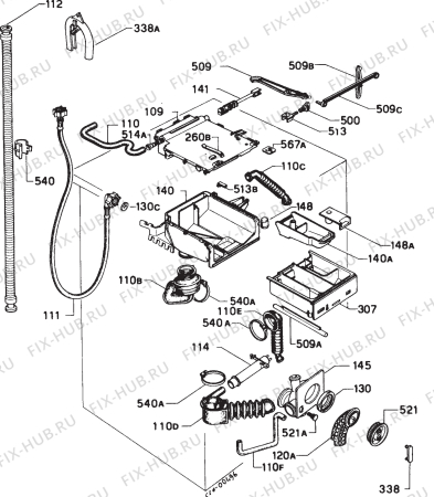 Взрыв-схема стиральной машины Zanker 5055P - Схема узла Hydraulic System 272