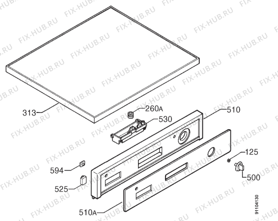 Взрыв-схема посудомоечной машины Blanco BDW206X - Схема узла Command panel 037