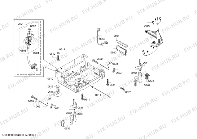 Взрыв-схема посудомоечной машины Bosch SMI85M95DE Exclusiv, Made in Germany - Схема узла 05