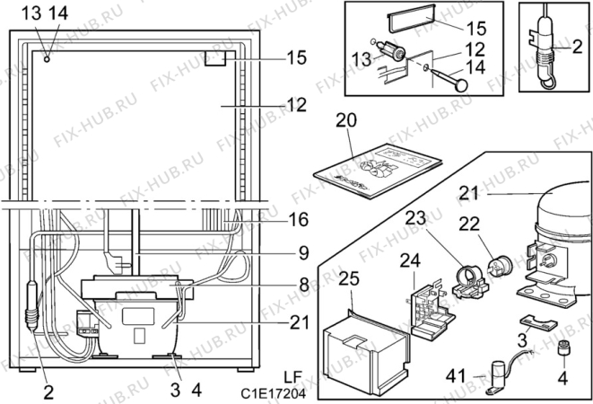 Взрыв-схема холодильника Aeg 1855-5KS+ - Схема узла C10 Cold, users manual