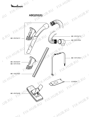 Взрыв-схема пылесоса Moulinex ABQ252(0) - Схема узла XP002184.9P2