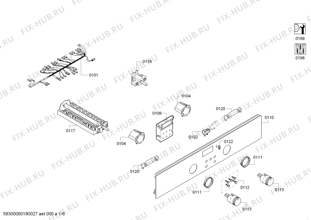 Схема №2 HB239E5 с изображением Панель управления для духового шкафа Siemens 11002539