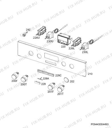 Взрыв-схема плиты (духовки) Aeg DEE431010B - Схема узла Command panel 037
