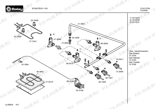 Схема №1 3CS407B с изображением Панель для плиты (духовки) Bosch 00361462
