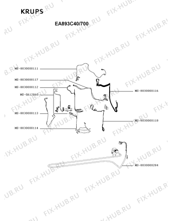 Взрыв-схема кофеварки (кофемашины) Krups EA893C40/700 - Схема узла FP005721.9P4