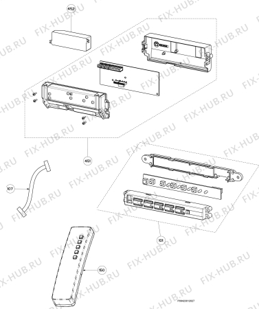 Взрыв-схема вытяжки Aeg DCE3960HM - Схема узла Command panel 037