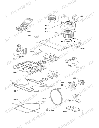 Взрыв-схема плиты (духовки) Electrolux EBVSL6SP - Схема узла Electrical equipment 268