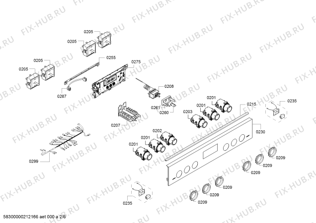 Схема №2 PE10M40X0 с изображением Панель управления для электропечи Bosch 11026300