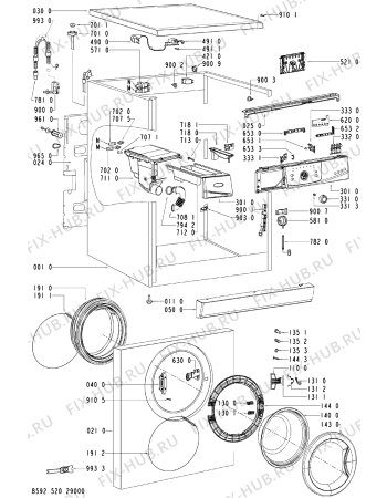 Схема №1 AWO/D 45111 с изображением Обшивка для стиралки Whirlpool 481245310718