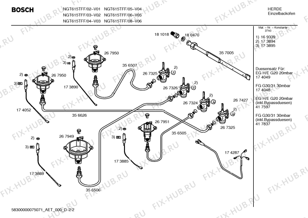 Схема №2 NGT612TFF Bosch с изображением Инструкция по эксплуатации для электропечи Bosch 00536783