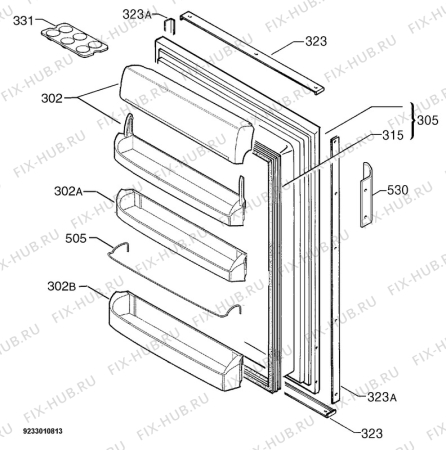 Взрыв-схема холодильника Aeg Electrolux SU66040-4E - Схема узла Door 003