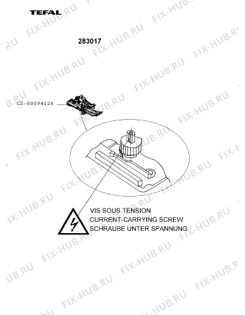 Взрыв-схема утюга (парогенератора) Tefal 283017 - Схема узла CP002622.0P3