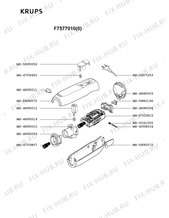 Взрыв-схема блендера (миксера) Krups F7577010(0) - Схема узла FP000951.9P2