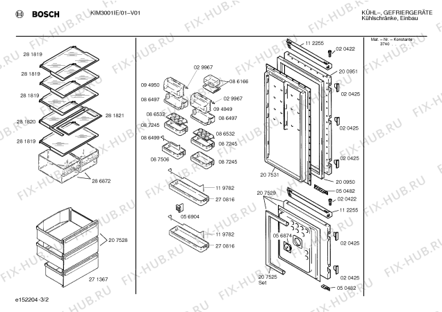 Взрыв-схема холодильника Bosch KIM3001IE - Схема узла 02