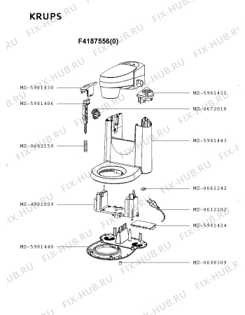 Взрыв-схема кухонного комбайна Krups F4187556(0) - Схема узла TP000539.3P4