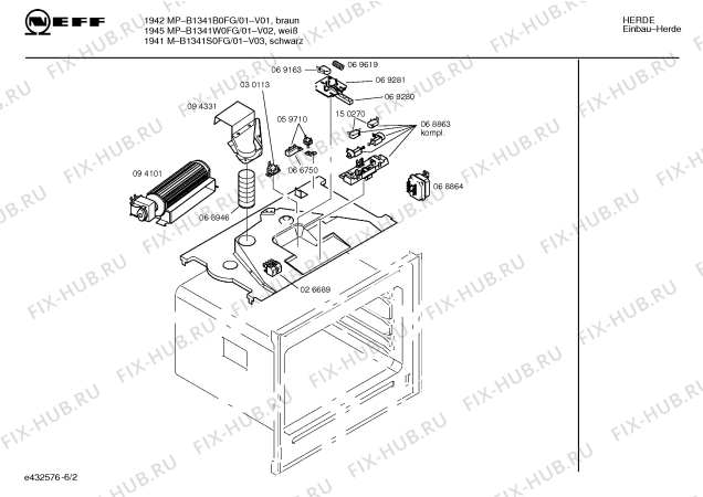 Схема №1 B1341B0FG 1942 MP с изображением Ручка выбора температуры для плиты (духовки) Bosch 00152634