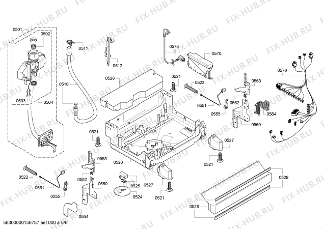 Схема №1 SMS69M28EU с изображением Передняя панель для посудомоечной машины Bosch 00678825