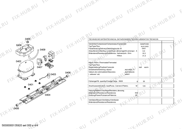Схема №2 KGN46A73 с изображением Модуль управления для холодильной камеры Bosch 00642722
