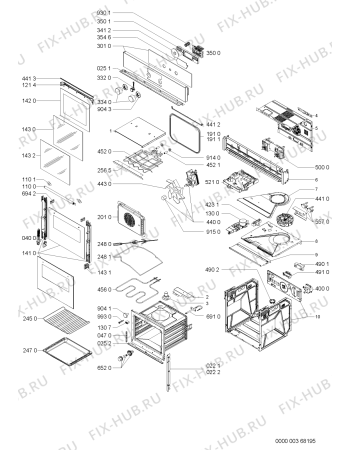 Схема №1 AKZ222/IX с изображением Обшивка для плиты (духовки) Whirlpool 481245249887