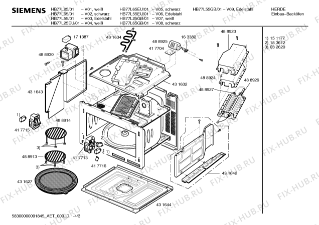 Схема №1 HB77L55 QuantumSpeed с изображением Инструкция по установке и эксплуатации для микроволновой печи Siemens 00583532