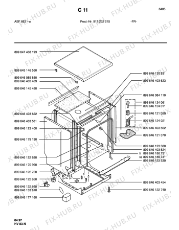 Взрыв-схема посудомоечной машины Arthur Martin ASF663W - Схема узла Section2