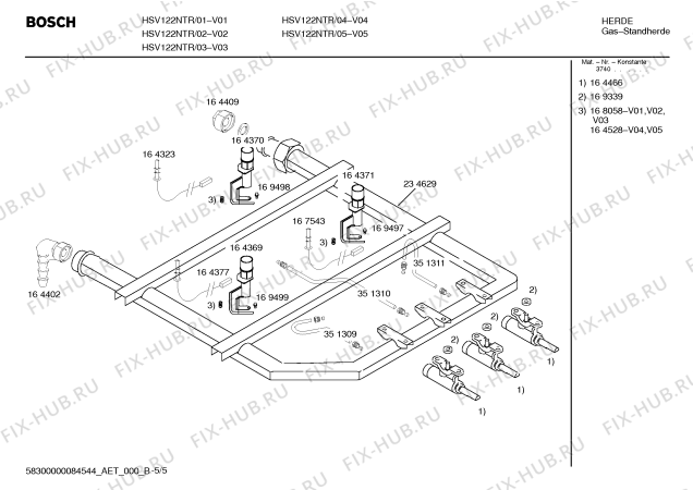 Взрыв-схема плиты (духовки) Bosch HSV122NTR - Схема узла 05