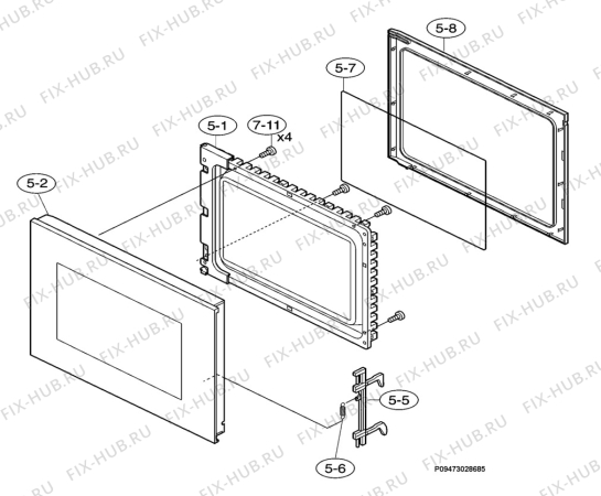 Взрыв-схема микроволновой печи Juno Electrolux JME17205X - Схема узла Section 3