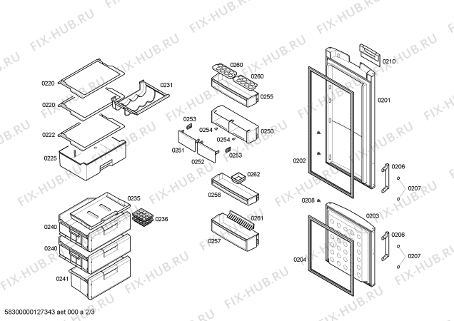 Схема №1 KG33SV10 с изображением Дверь для холодильника Siemens 00244459