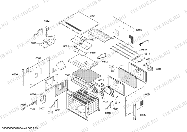 Схема №1 H5972S0 с изображением Набор кнопок для плиты (духовки) Bosch 00436971