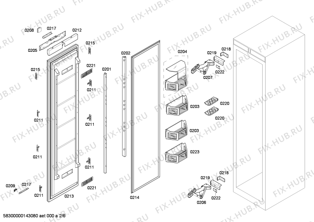 Схема №2 RF463202 с изображением Кабель для холодильника Bosch 00673600