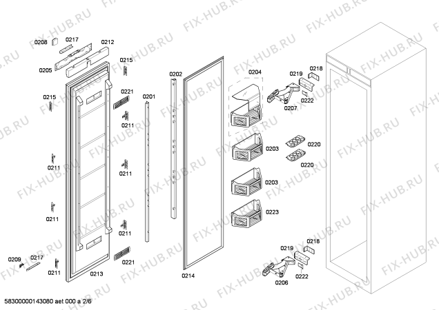 Схема №2 RW414260 с изображением Монтажный набор для холодильника Bosch 00673694