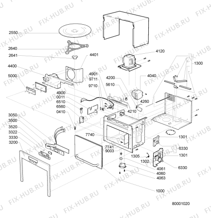 Схема №1 AMW 476 IX с изображением Панель управления для микроволновки Whirlpool 480120101405
