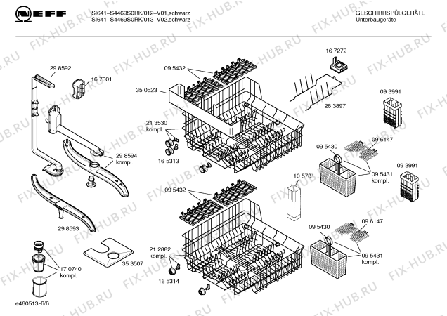 Схема №1 S4469S0RK SI641 с изображением Инструкция по эксплуатации для посудомоечной машины Bosch 00521527