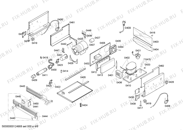 Взрыв-схема холодильника Gaggenau RF463700 - Схема узла 04