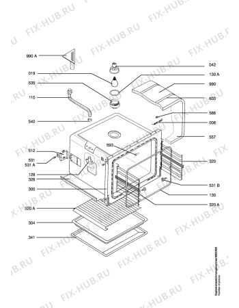Взрыв-схема плиты (духовки) Matura 8300 DUO-M2 - Схема узла Section1